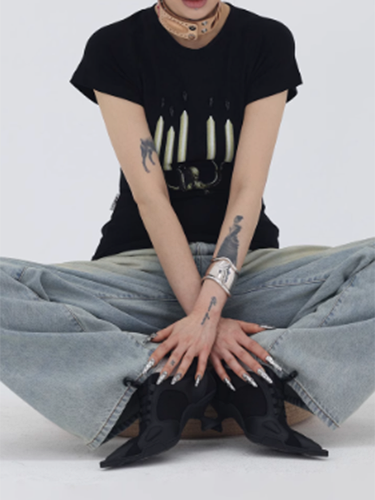 キャンドルプリントTシャツ