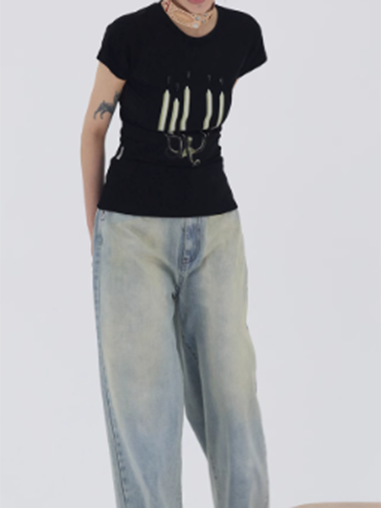 キャンドルプリントTシャツ