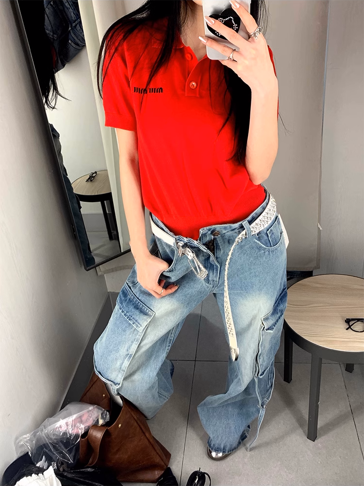 ライトブルースリムデニムパンツ