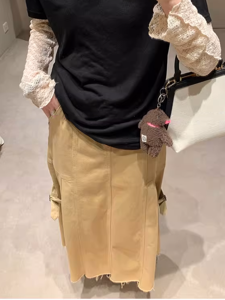 サイドプリーツデニムスカート