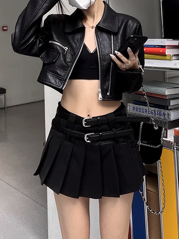 ショートPUレザージップジャケット
