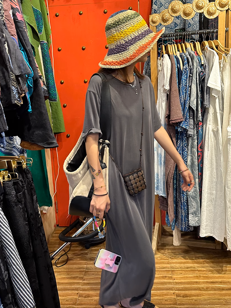 バックオープンドレープワンピース