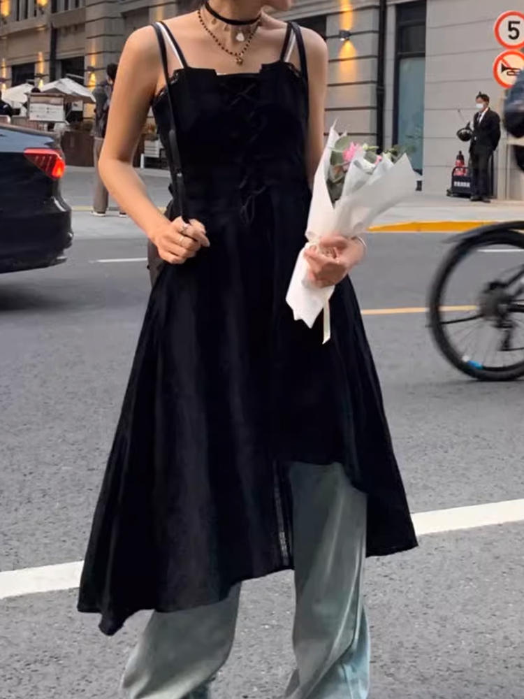 アシンメトリースリムフィットワンピース