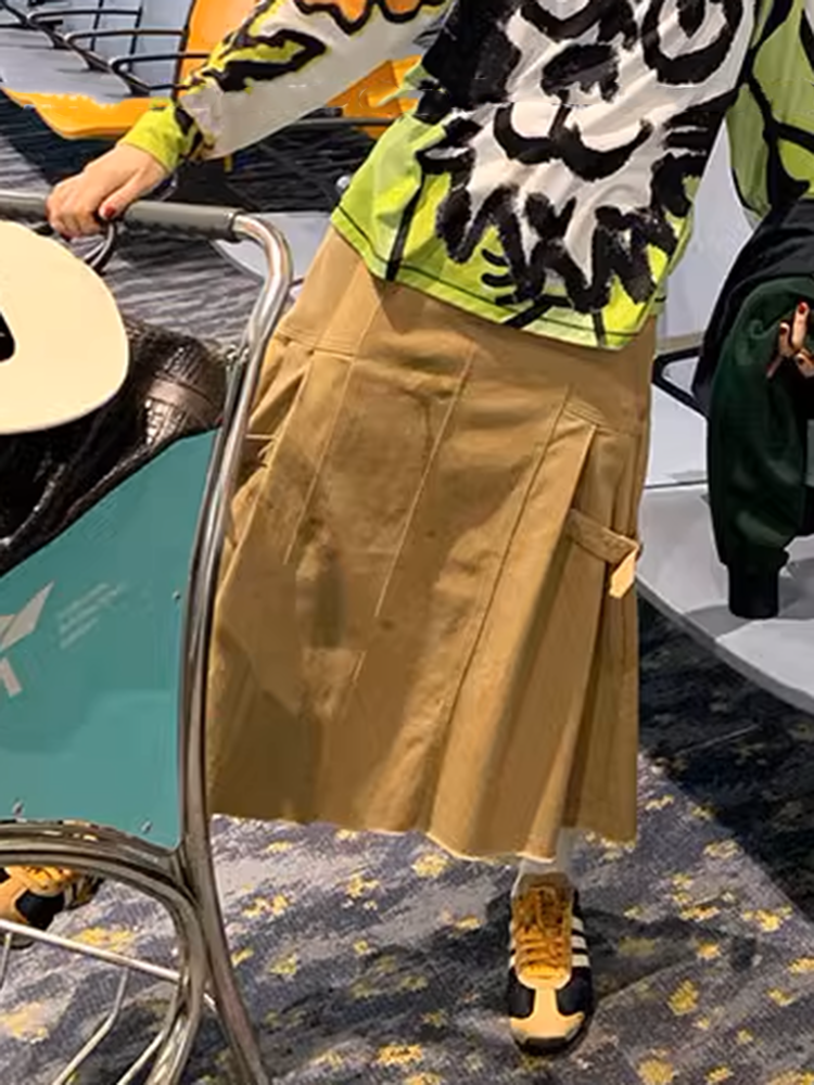 サイドプリーツデニムスカート