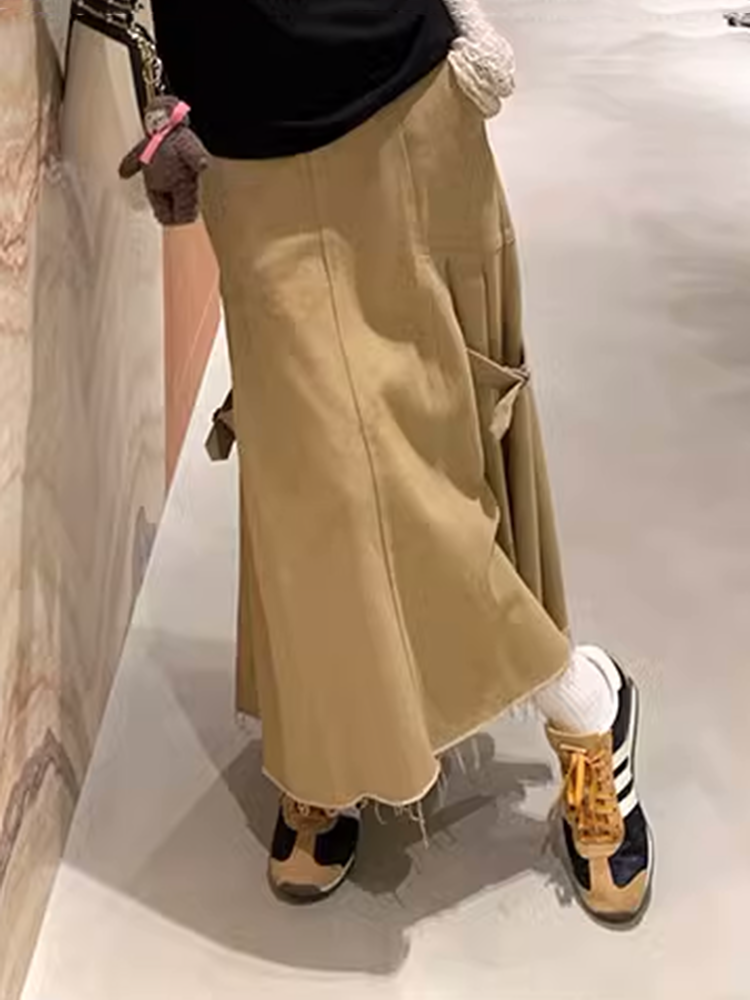 サイドプリーツデニムスカート