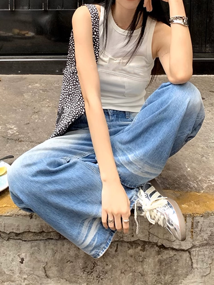 ライトブルーグラデーションデニムパンツ