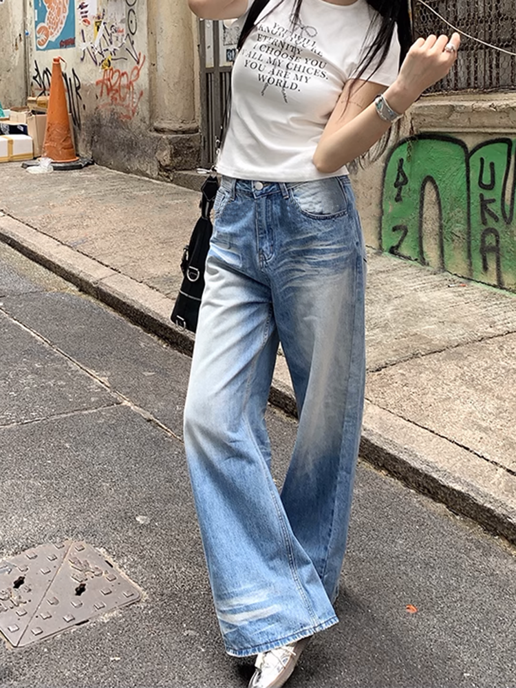 ライトブルーグラデーションデニムパンツ