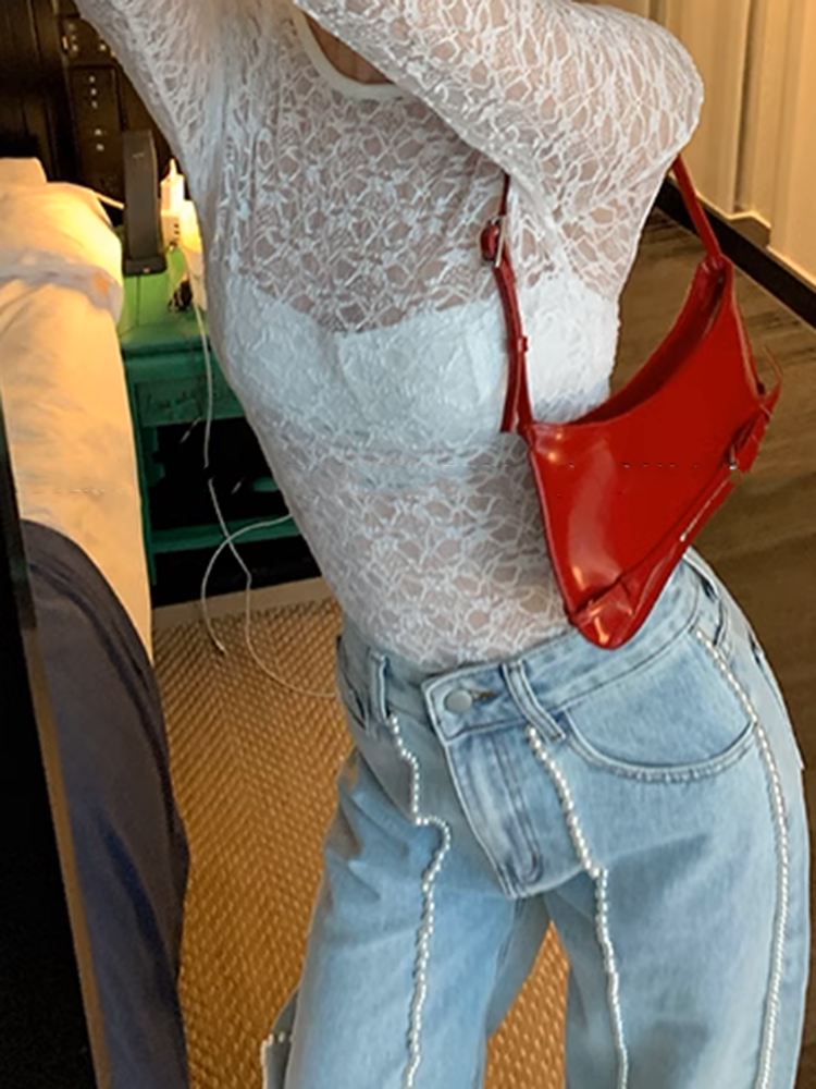 シースルーバックオープントップス
