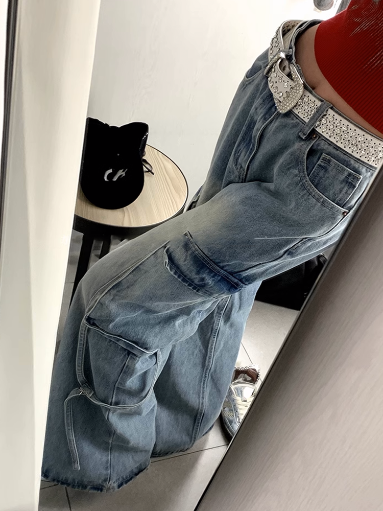 ライトブルースリムデニムパンツ