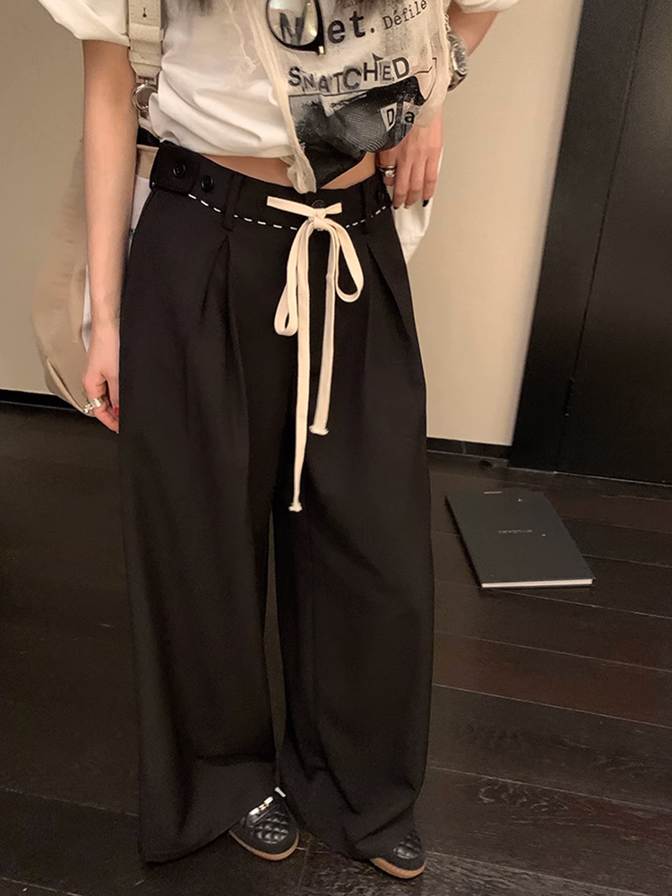ウエストストレッチワイドレッグパンツ