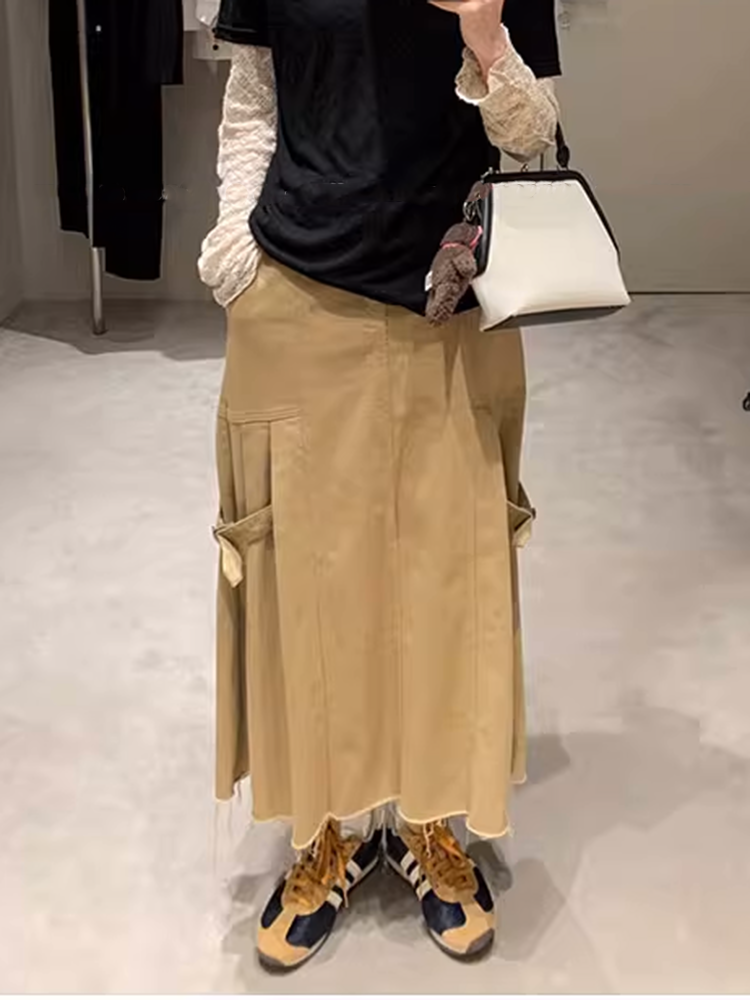 サイドプリーツデニムスカート