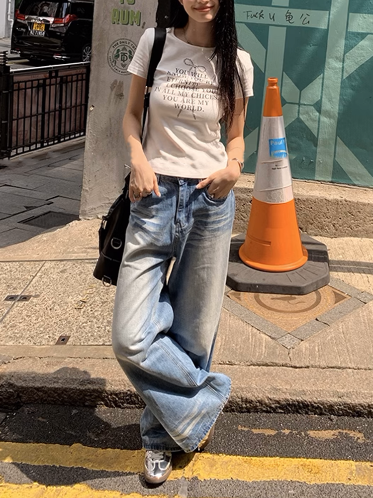 ライトブルーグラデーションデニムパンツ