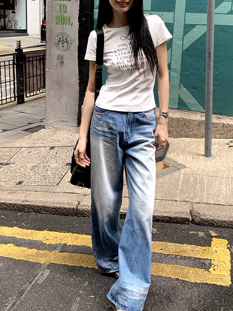 ライトブルーグラデーションデニムパンツ