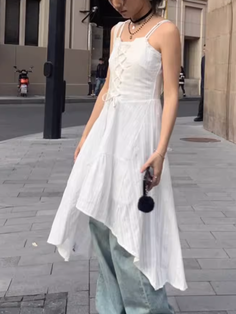 アシンメトリースリムフィットワンピース
