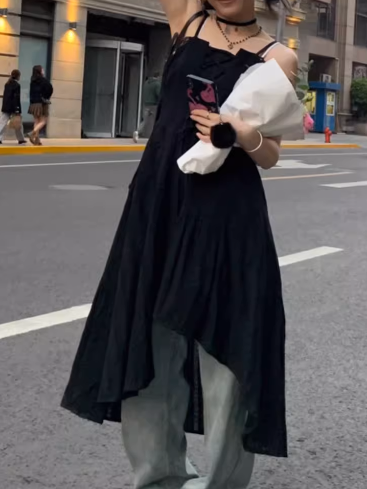 アシンメトリースリムフィットワンピース