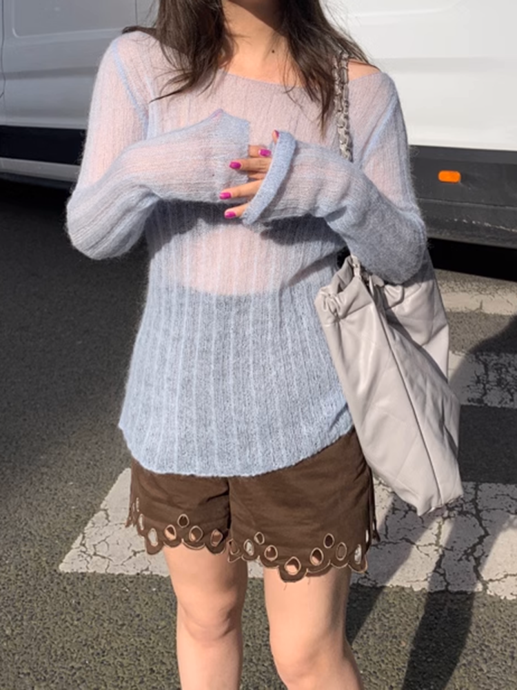 シースルーエアーニット