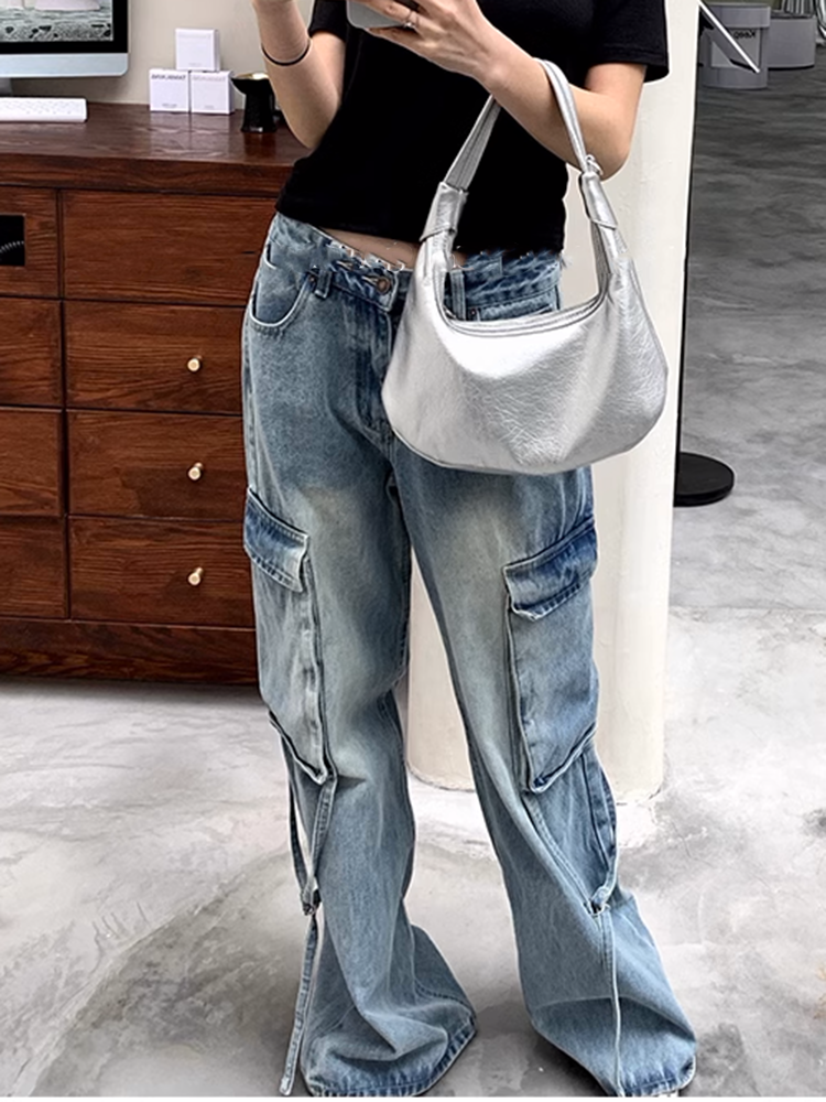 ライトブルースリムデニムパンツ