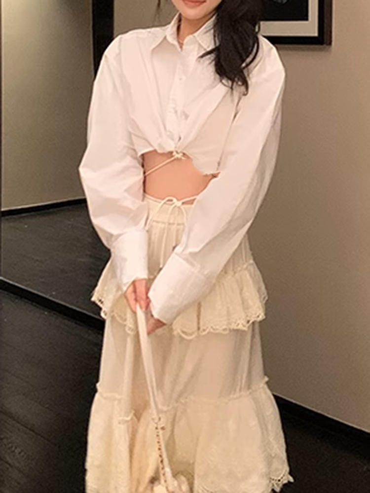 ドロストロングスリーブショートトップ