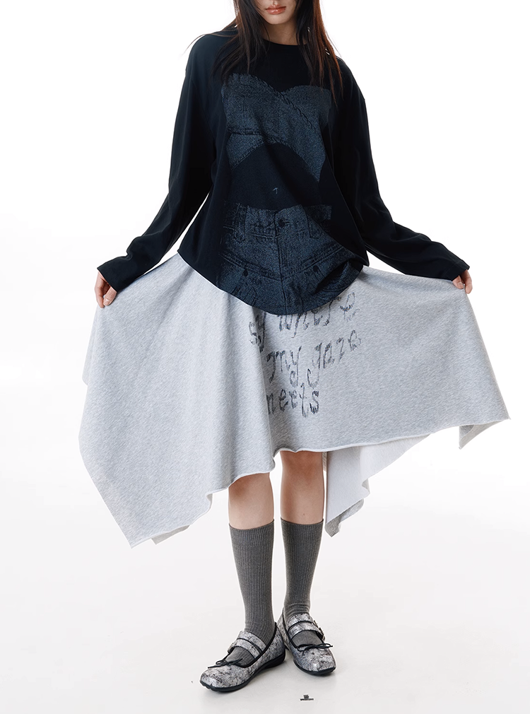 グレークロッシーズプリントTシャツ