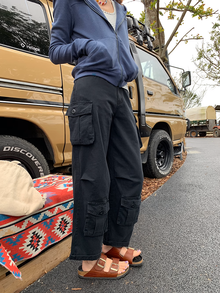 クロップドコットンカーゴパンツ