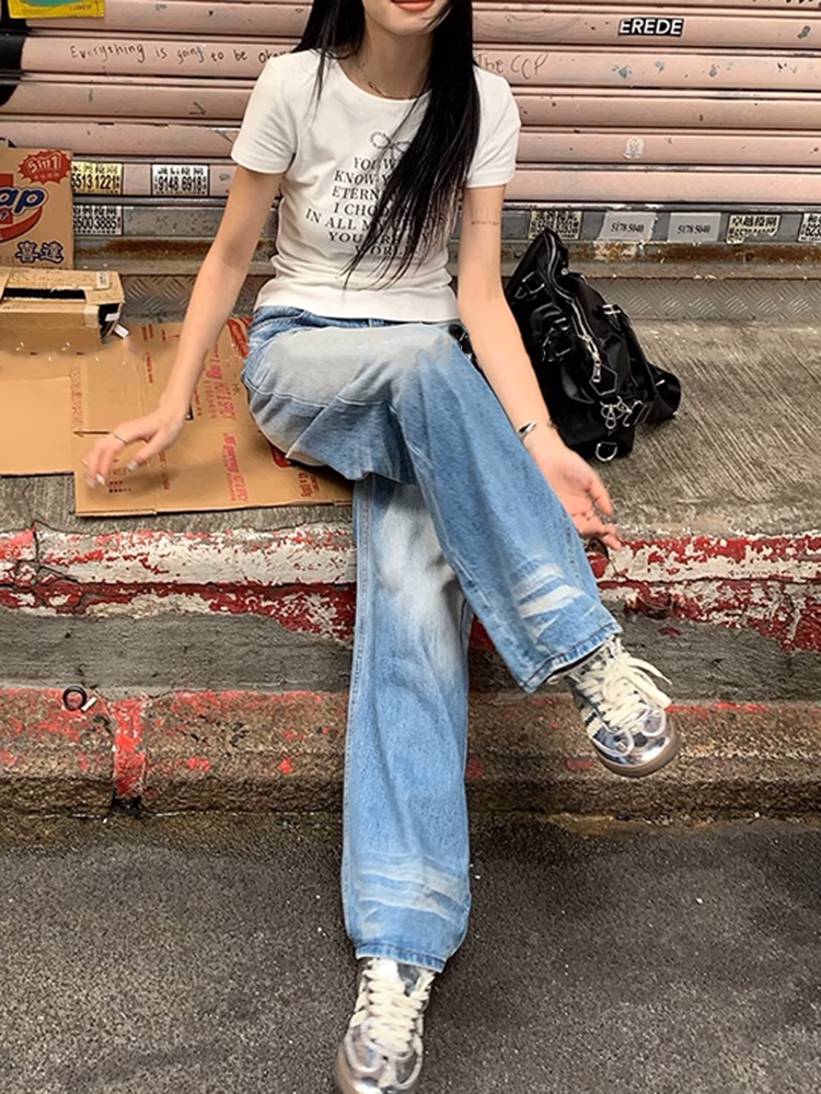 ライトブルーグラデーションデニムパンツ