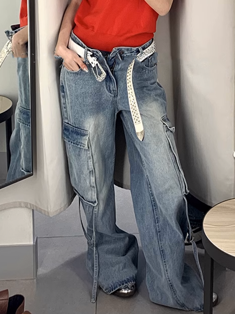 ライトブルースリムデニムパンツ
