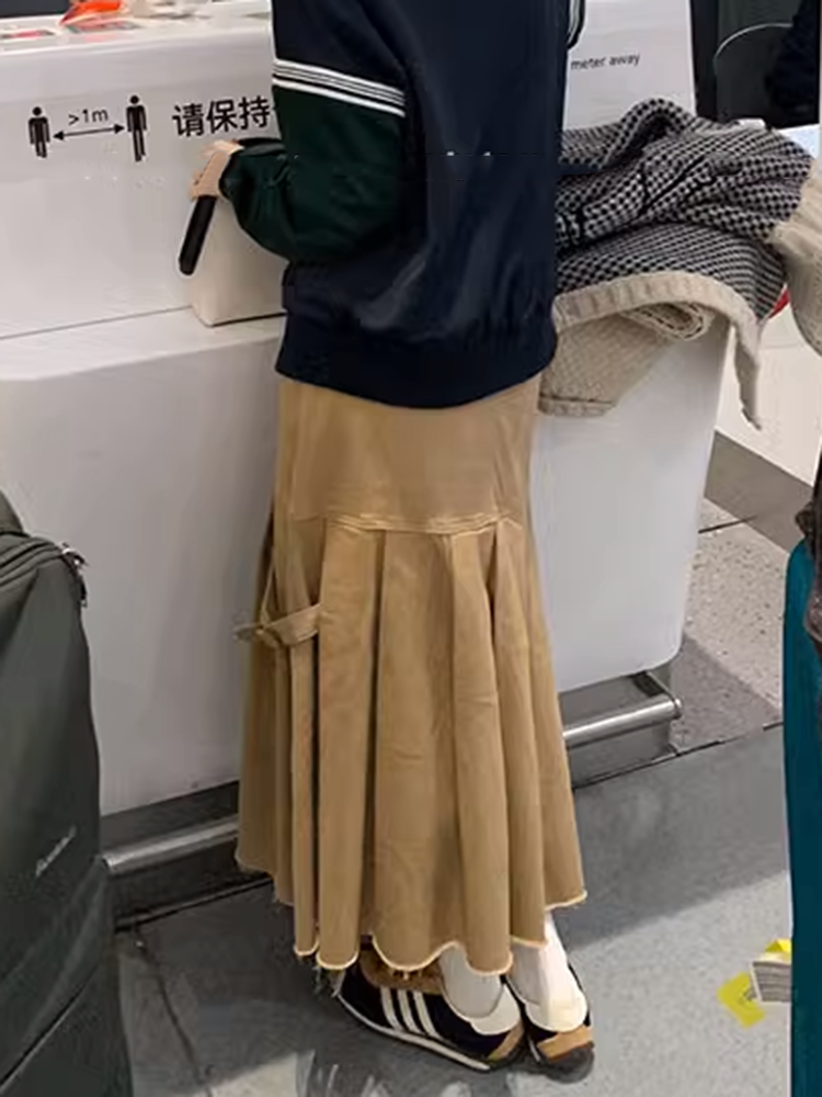 サイドプリーツデニムスカート