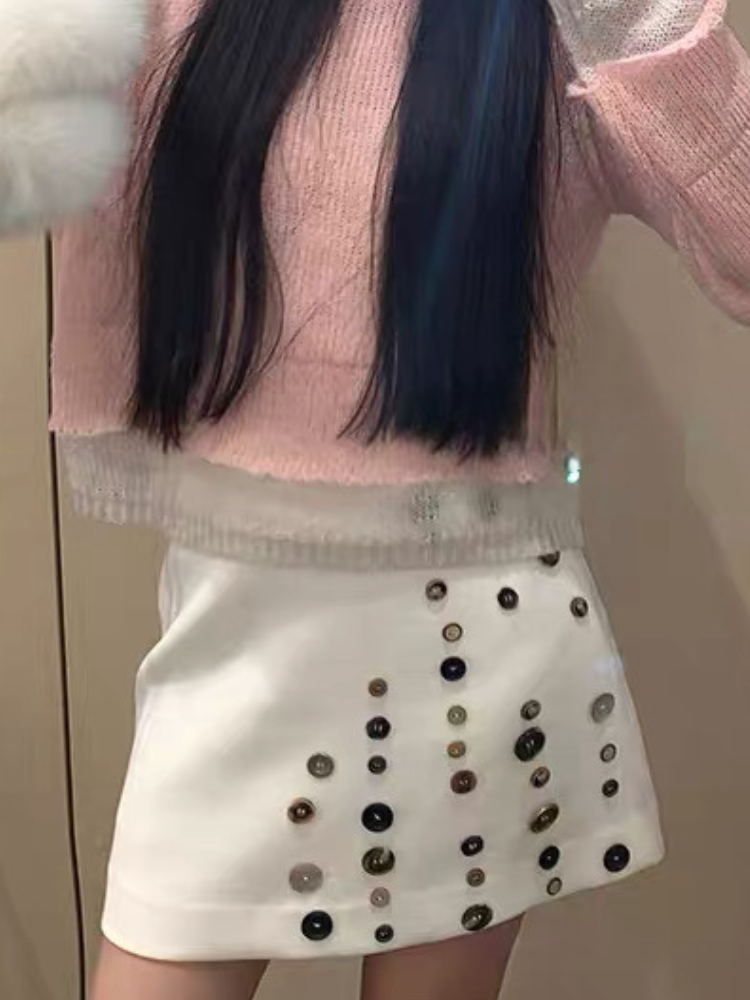 ホットボタンAラインミニスカート