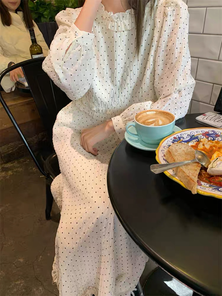 フラワーフリルロングワンピース