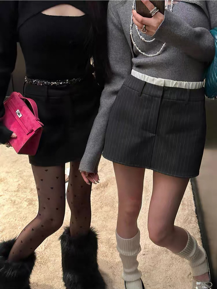 キュロット風ハイウエストミニスカート