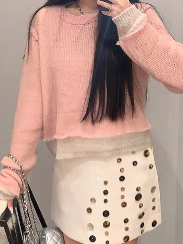 ホットボタンAラインミニスカート