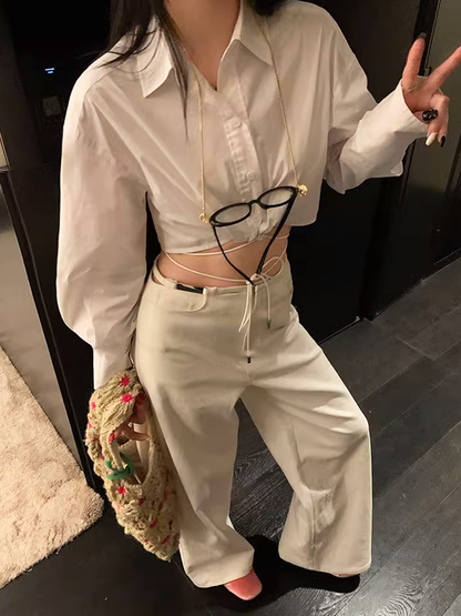 ドロストロングスリーブショートトップ