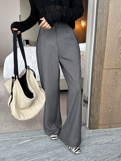 サイドプリーツワイドレッグパンツ