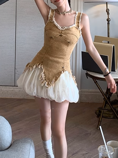 エッジフリンジデニムキャミソール