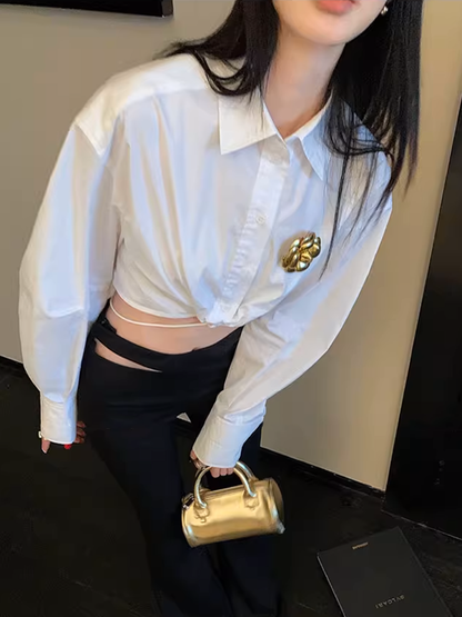 ドロストロングスリーブショートトップ