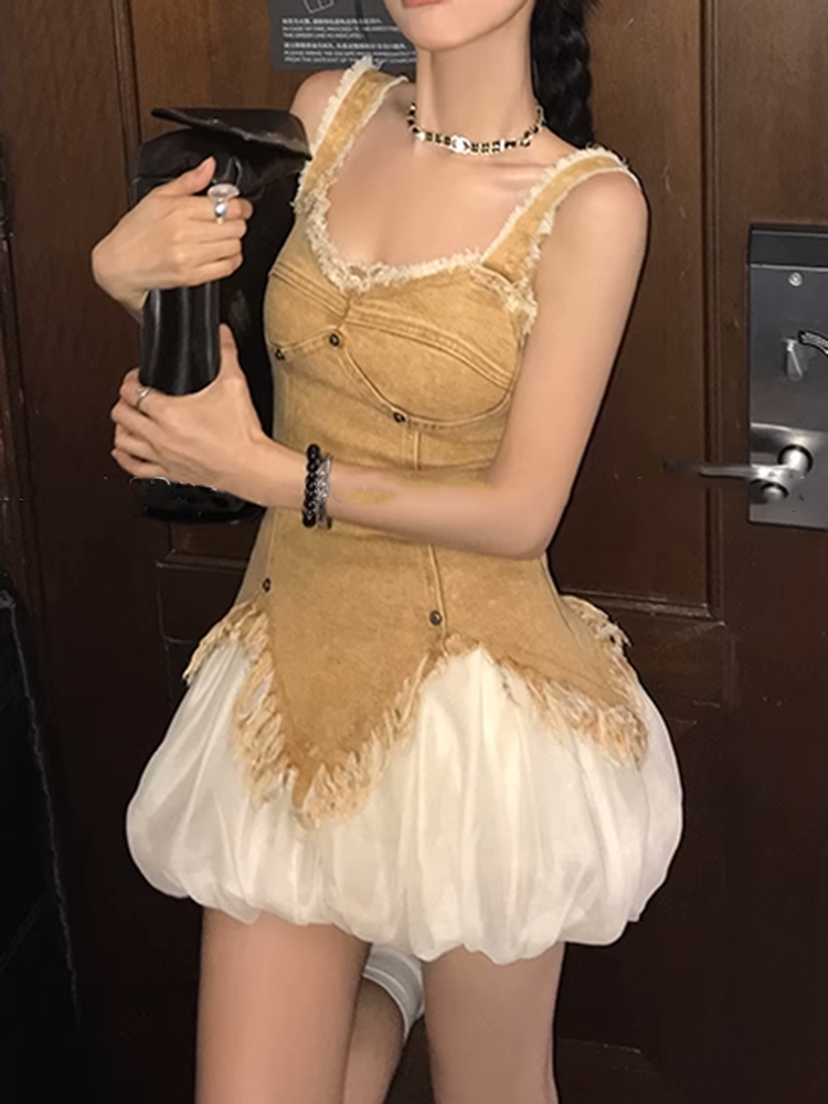 エッジフリンジデニムキャミソール