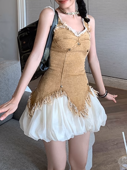 エッジフリンジデニムキャミソール