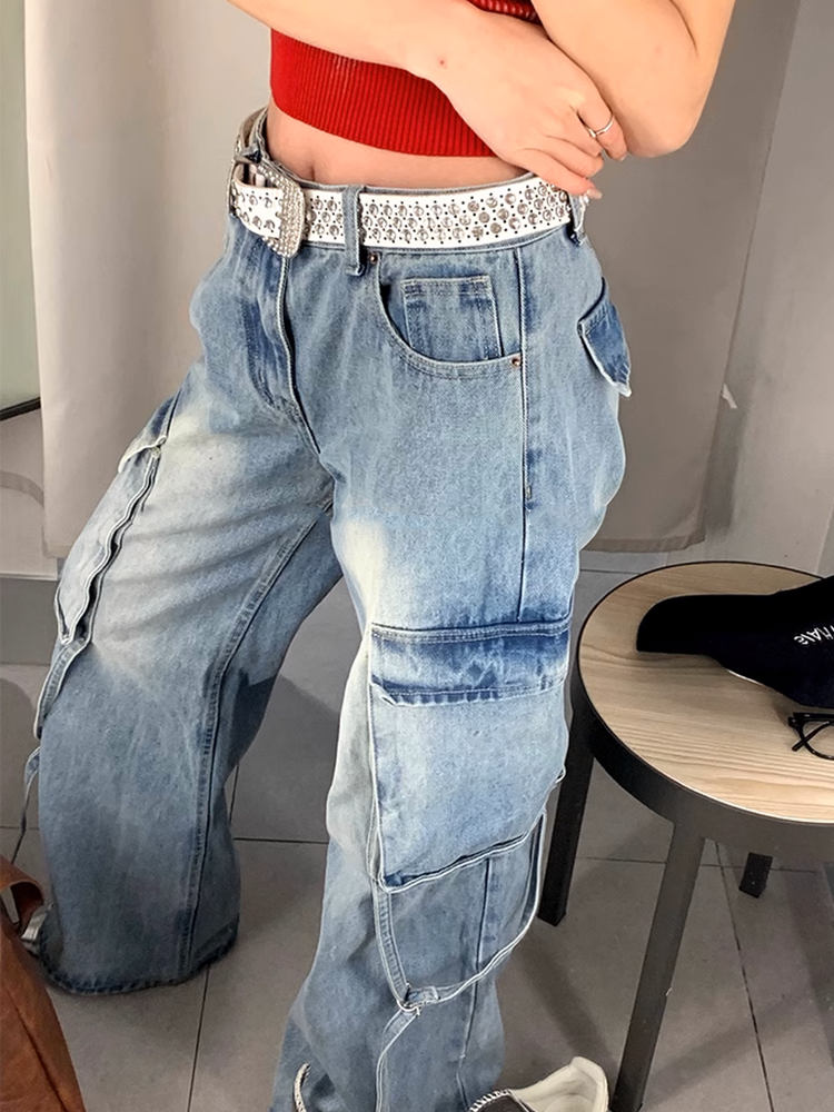 ライトブルースリムデニムパンツ