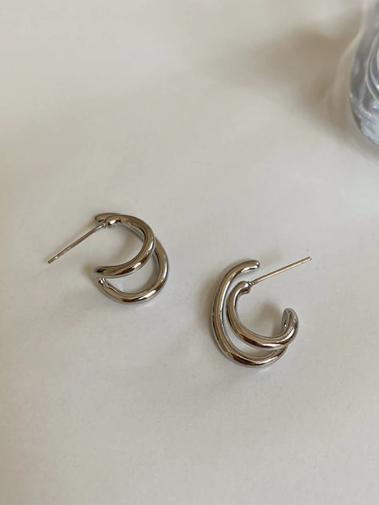 ダブルラインカフピアス